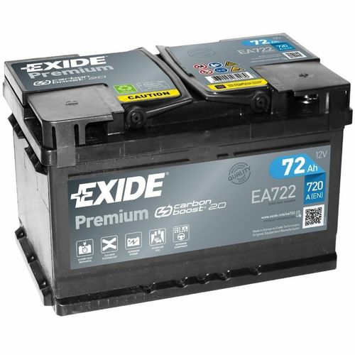 Starterbatterie Exide Premium 12V 72Ah 720A - EA722