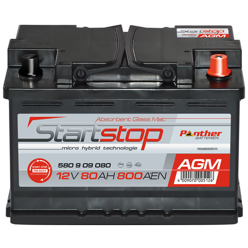 Panther AGM Starterbatterie 12V 80Ah - 800A